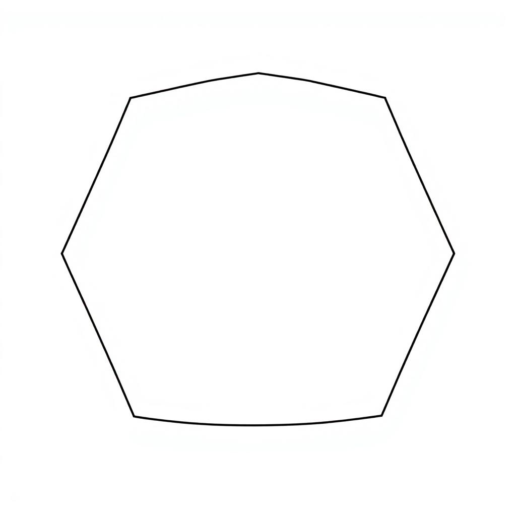 A simple polygon with 15 sides, also known as a pentadecagon