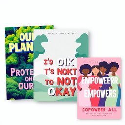 A series of three eye-catching poster designs for awareness campaigns