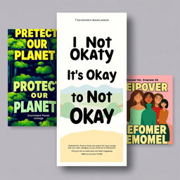 A series of three eye-catching poster designs for awareness campaigns