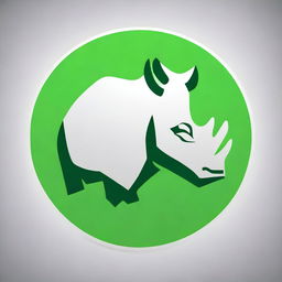 A high-quality digital art image of an emblem, featuring a green rhino (badak hijau)