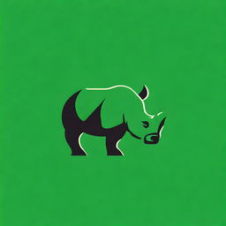 A high-quality digital art image of an emblem, featuring a green rhino (badak hijau)