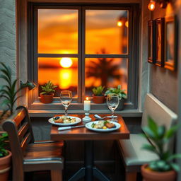 A beautifully designed miniature restaurant scene, showcasing a cozy and charming atmosphere
