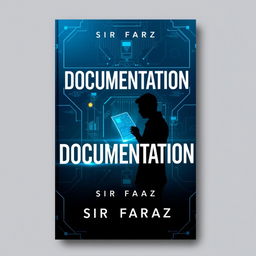 A visually striking book cover design for the title 'Documentation' by Sir Faraz, set in the year 2025