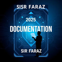 A visually striking book cover design for the title 'Documentation' by Sir Faraz, set in the year 2025