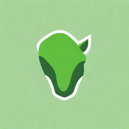 A revised version of the digital art image featuring a simpler, more minimalist design of the green rhino emblem