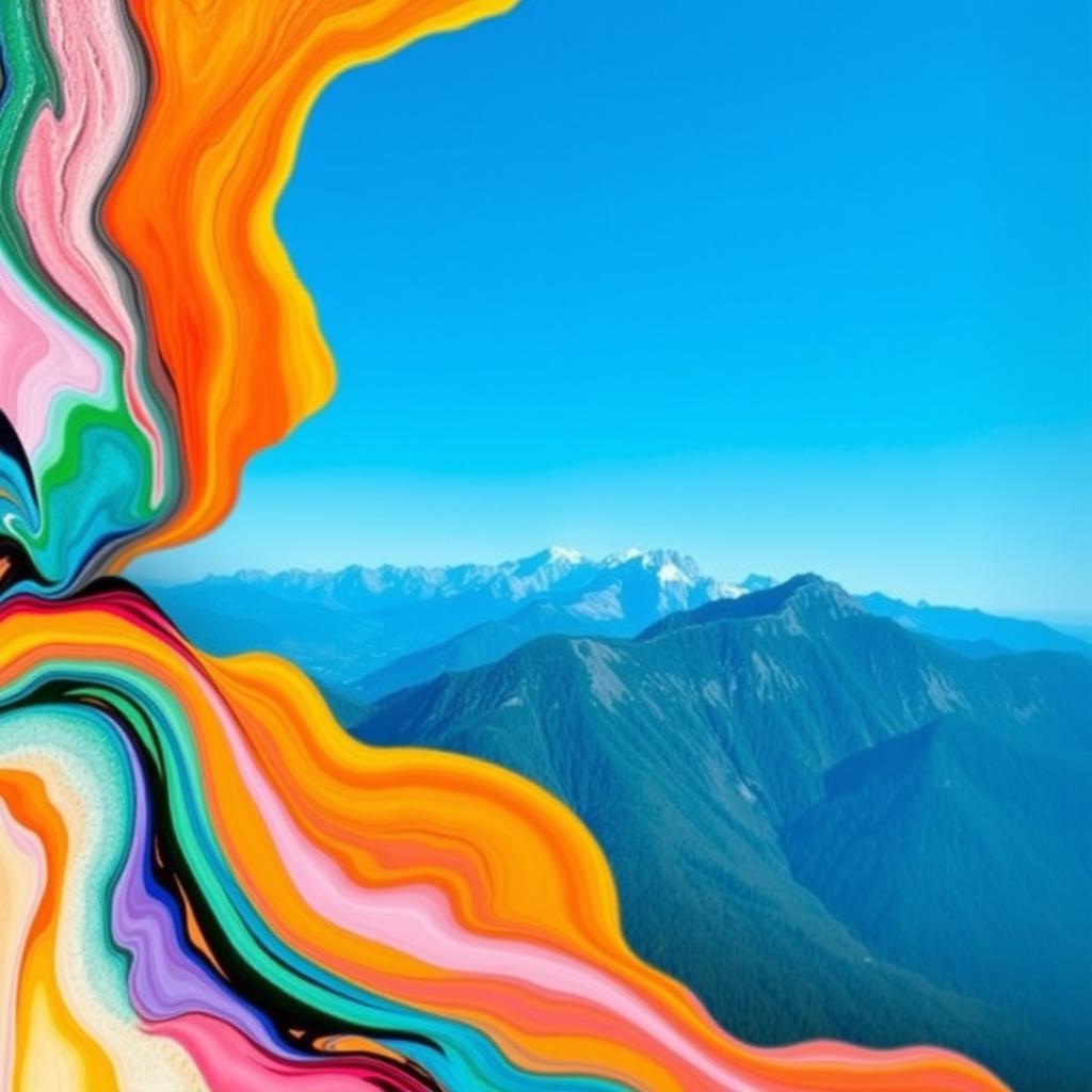 A vibrant graphic collage featuring two distinct images blended seamlessly