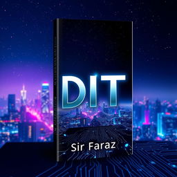 A captivating book cover design for the title "DIT" by Sir Faraz, set in the year 2025