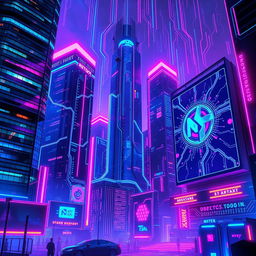 A vibrant and dynamic streaming background featuring a futuristic digital cityscape