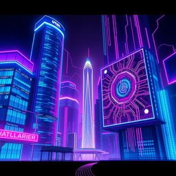 A vibrant and dynamic streaming background featuring a futuristic digital cityscape