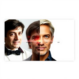 A professional YouTube banner designed in a size of 2560x1440 pixels, showcasing the concept of celebrity transformations with an artistic touch