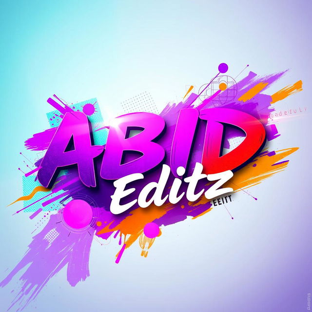A vibrant, artistic cover photo for 'ABID Editz', featuring an abstract blend of colors like teal, purple, and orange for a dynamic effect