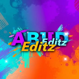 A vibrant, artistic cover photo for 'ABID Editz', featuring an abstract blend of colors like teal, purple, and orange to create a dynamic visual experience