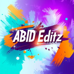 A vibrant, artistic cover photo for 'ABID Editz', featuring an abstract blend of colors like teal, purple, and orange to create a dynamic visual experience