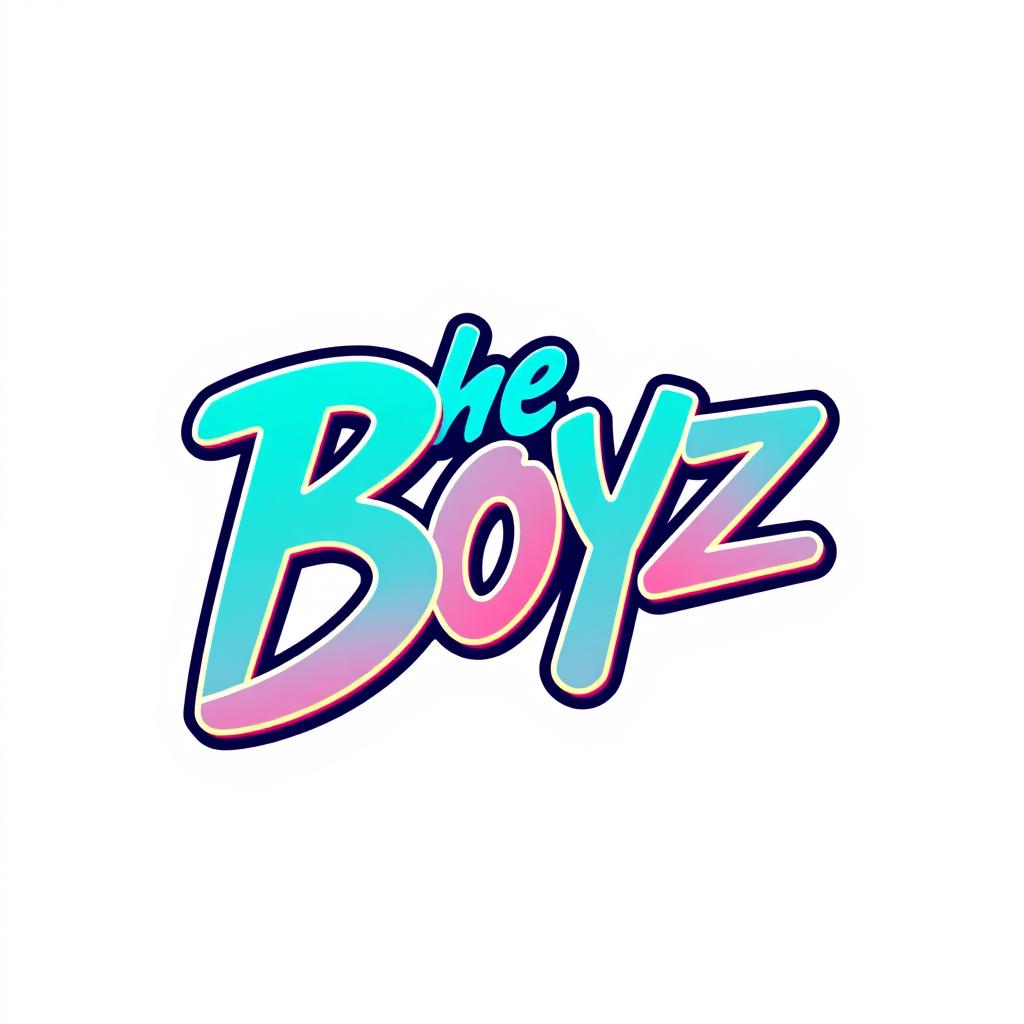 A sleek and modern text logo for 'The Boyz', featuring bold, stylized letters in a vibrant and eye-catching color palette