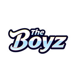 A sleek and modern text logo for 'The Boyz', featuring bold, stylized letters in a vibrant and eye-catching color palette