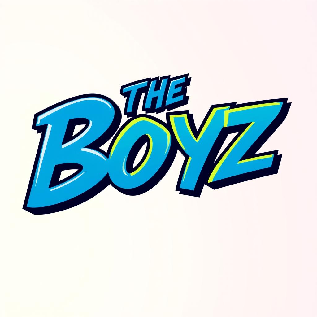 An artistic representation of a stylized text logo for 'The Boyz', using bold and dynamic typography