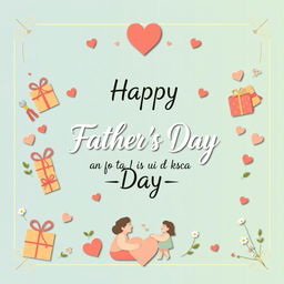A heartwarming graphic design for Father's Day featuring the phrase "هدیه‌ای خاص برای پدران خاص، روز پدر مبارک"