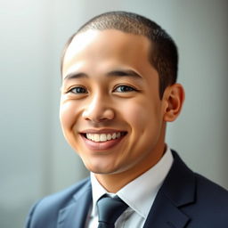 A professional headshot for a CV, featuring a confident individual smiling warmly
