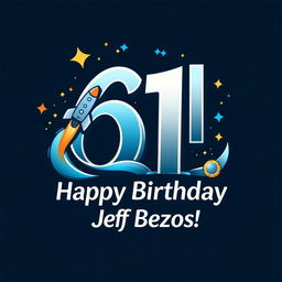 A celebratory logo design for Jeff Bezos' 61st birthday, featuring a stylized representation of the number '61'