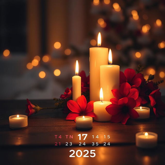 A beautifully designed calendar page for January 17, 2025, featuring an elegant nighttime scene