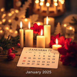 A beautifully designed calendar page for January 17, 2025, featuring an elegant nighttime scene