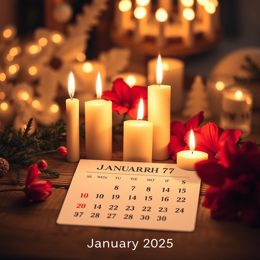 A beautifully designed calendar page for January 17, 2025, featuring an elegant nighttime scene
