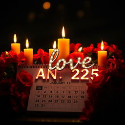 A beautiful calendar page showcasing January 17, 2025, set at night
