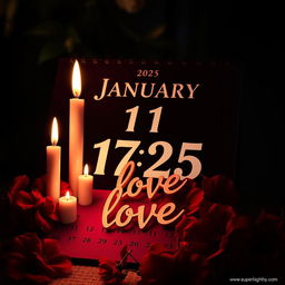 A beautiful calendar page showcasing January 17, 2025, set at night