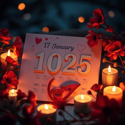 A beautifully designed calendar page featuring the date 17 January 2025