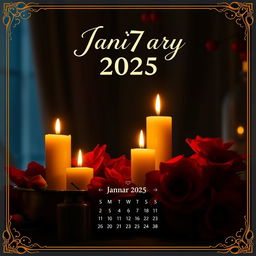 A beautifully designed calendar page for 17 January 2025, featuring a warm, inviting atmosphere at night