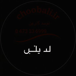 A circular logo design featuring a black background