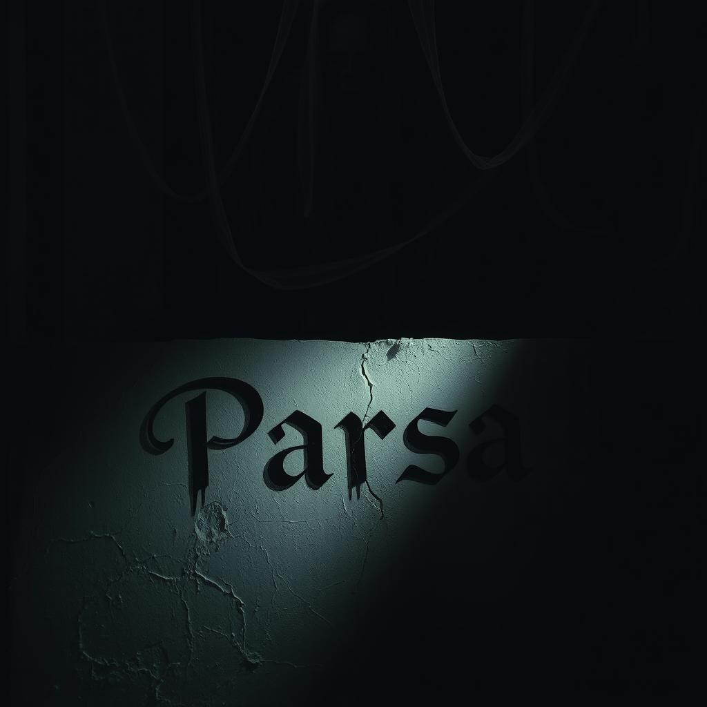 A chilling scene set in a dark, eerie space
