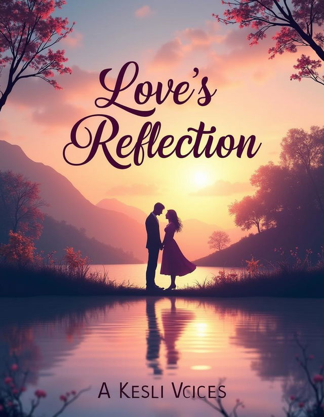 A trendy book cover design featuring the title 'Love's Reflection' prominently displayed in elegant, flowing typography