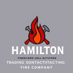 A modern logo design for 'Hamilton Trading & Contracting Fire Company'