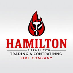 A modern logo design for 'Hamilton Trading & Contracting Fire Company'
