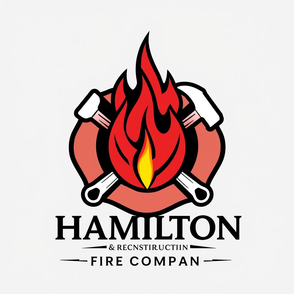 A modern logo design for 'Hamilton Trading & Contracting Fire Company'