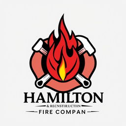 A modern logo design for 'Hamilton Trading & Contracting Fire Company'