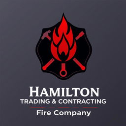 A modern logo design for 'Hamilton Trading & Contracting Fire Company'