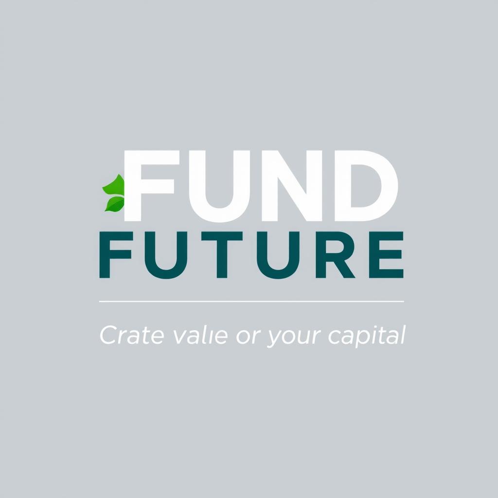 A modern and sleek bank logo design featuring the text 'FUND FOR FUTURE' prominently displayed