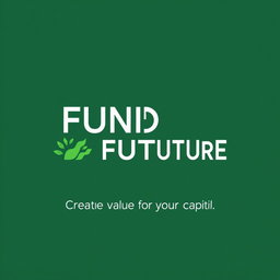 A modern and sleek bank logo design featuring the text 'FUND FOR FUTURE' prominently displayed
