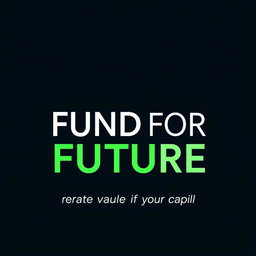 A modern and sleek bank logo design featuring the text 'FUND FOR FUTURE' prominently displayed