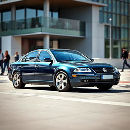 A sleek and stylish modern Volkswagen Passat from the year 2000, showcasing an elegant design with smooth lines and a distinctive profile