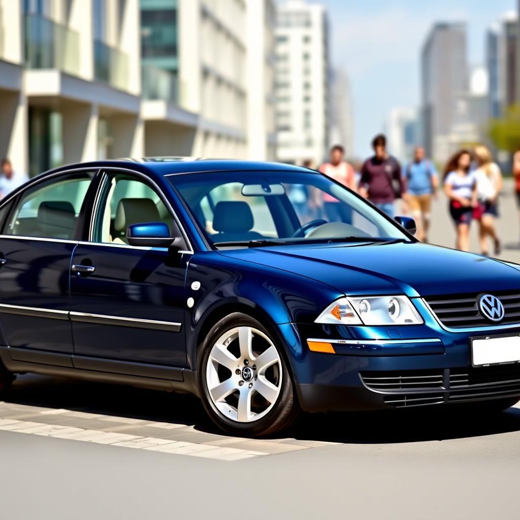 A sleek and stylish modern Volkswagen Passat from the year 2000, showcasing an elegant design with smooth lines and a distinctive profile