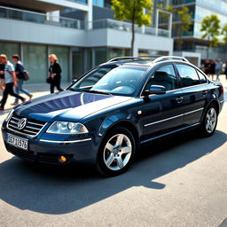 A sleek and stylish modern Volkswagen Passat from the year 2000, showcasing an elegant design with smooth lines and a distinctive profile