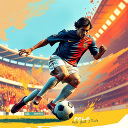 An artistic representation of a legendary soccer player, inspired by the great PELÉ