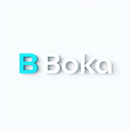 A modern 3D logo featuring the word 'Boka', designed with a sleek, simple, and minimalistic approach