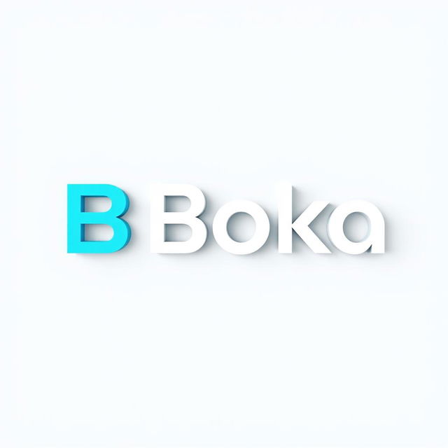 A modern 3D logo featuring the word 'Boka', designed with a sleek, simple, and minimalistic approach
