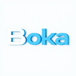 A modern 3D logo featuring the word 'Boka', designed with a sleek, simple, and minimalistic approach