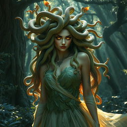 A mesmerizing female Medusa set in an enchanting forest