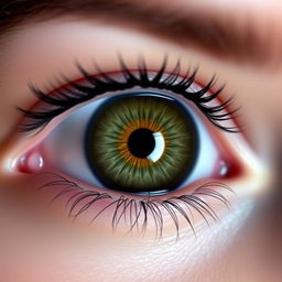 Edit the left eye of the image to center the iris, creating a more symmetrical and aesthetically pleasing appearance